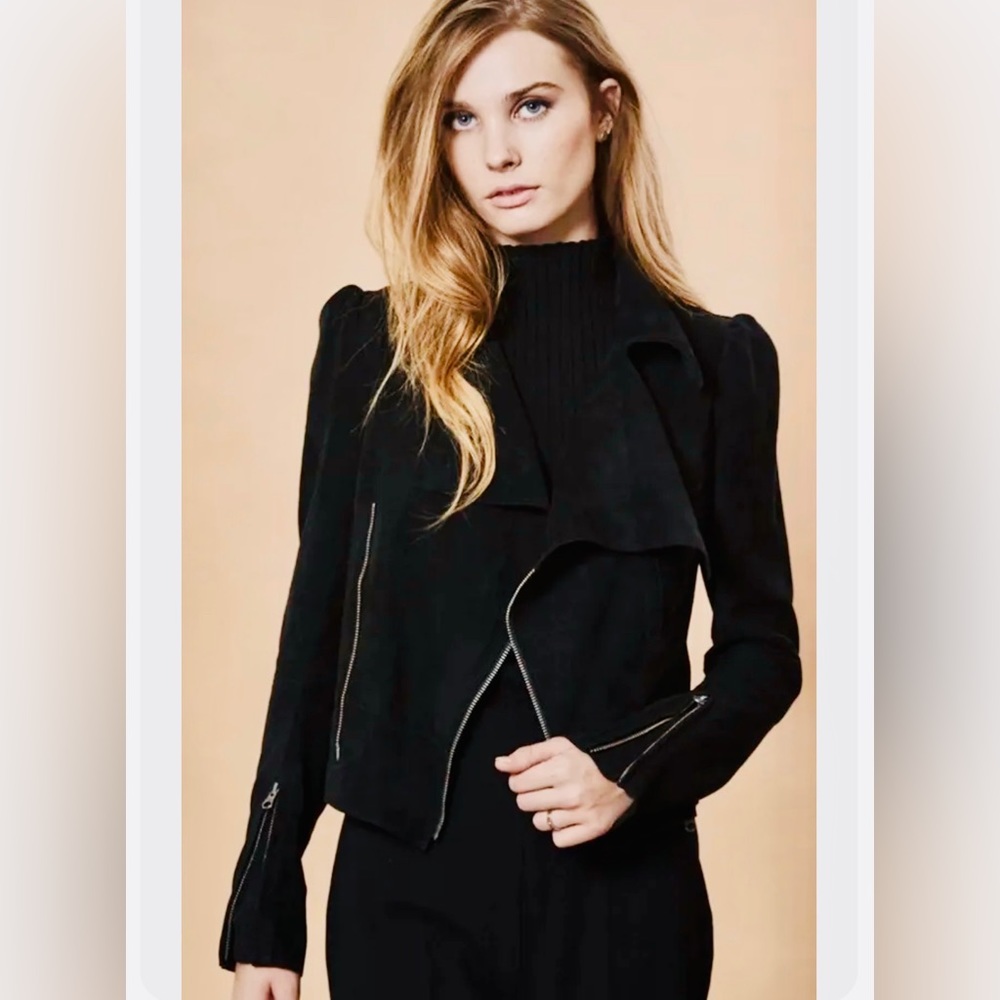 Jakett Debra washed suede moto jacket